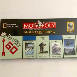 Vintage Monopoly National Geographic Mountaineering Edition 2001 Game‎ Sealed